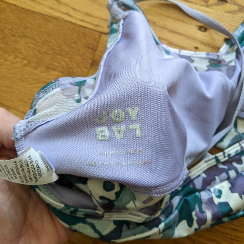 JoyLab Lavender and Green Sports Bra - Picture 3 of 7